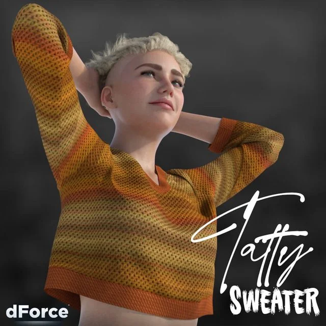 dForce Tatty Sweater for Genesis 8 and 8.1 Females