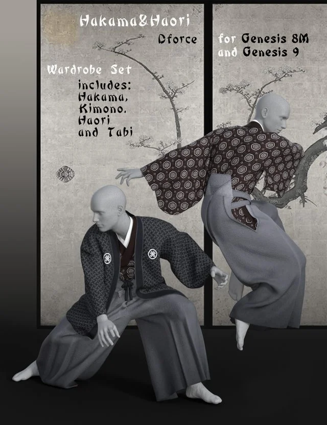 Hakama&Haori dForce Wardrobe Set for G8M and G9