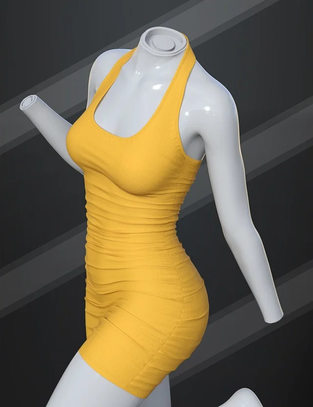 dForce SU Halter Dress for Genesis 9, 8.1, and 8 Female