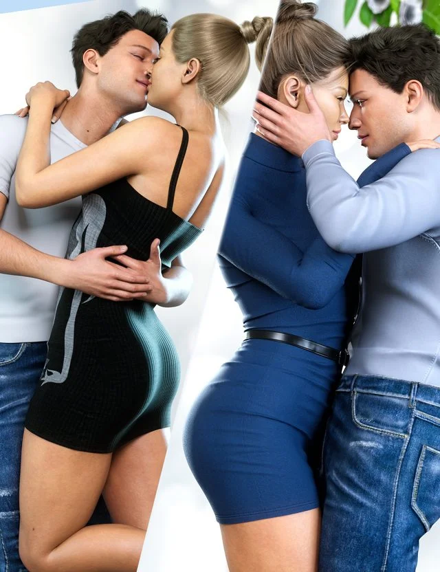 Z The Power of the Kiss Couple Poses for Genesis 9 and 8