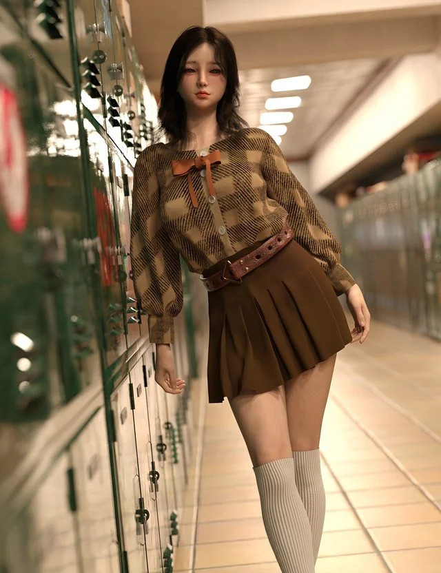 dForce EG Pleated Skirt for Genesis 9