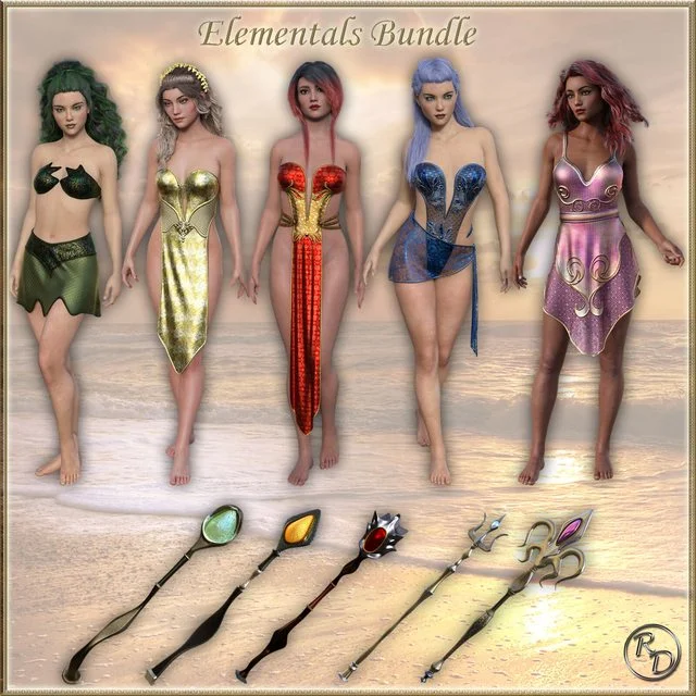 dForce Elementals for Genesis 8.1 Female - The Bundle