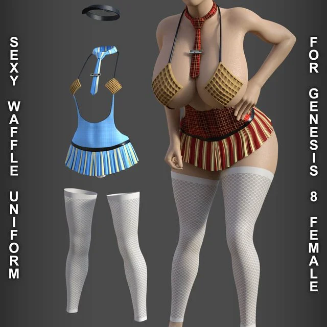 Sexy Waffle Uniform for Genesis 8 Female
