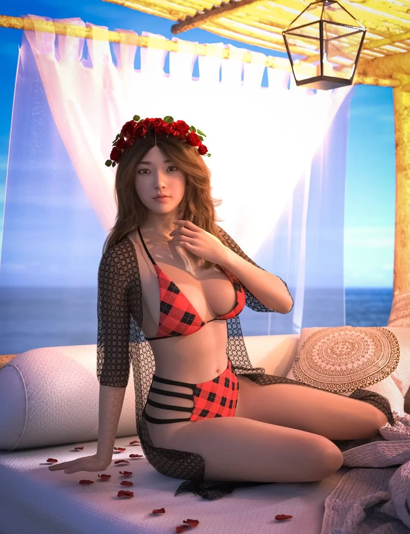 AH dForce Suzie Beachwear Outfit For Genesis 9, 8 and 8.1 Female