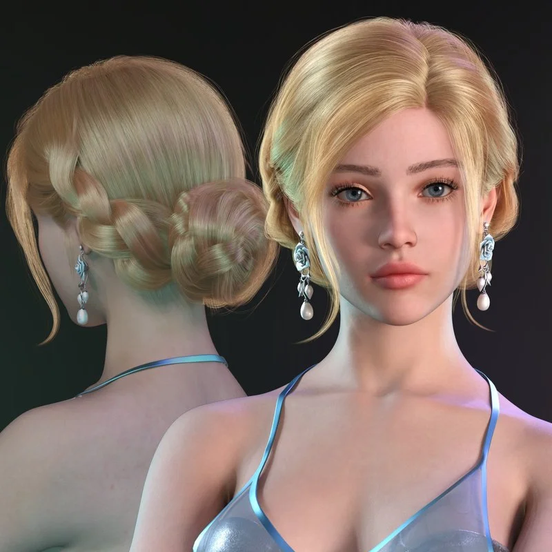 ALO Xanthe Hair for Genesis 9, 8 and 8.1 Females