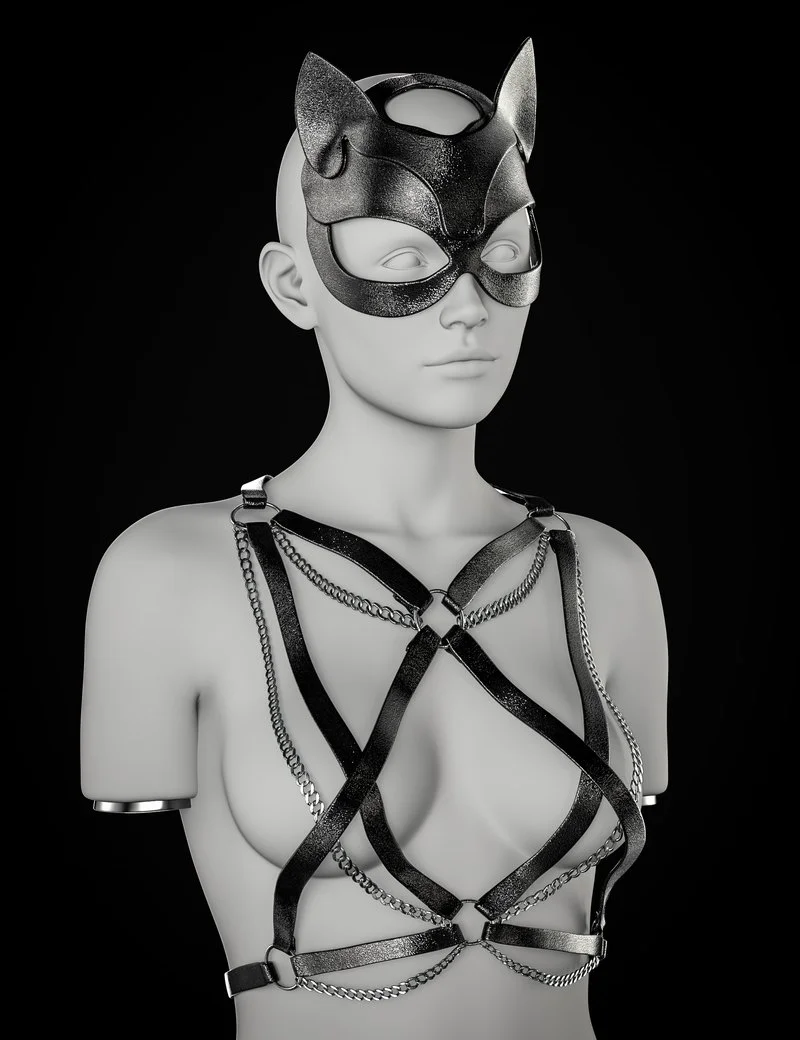 BW Cat Leather Harness For Genesis 9 and 8, 8.1 Female