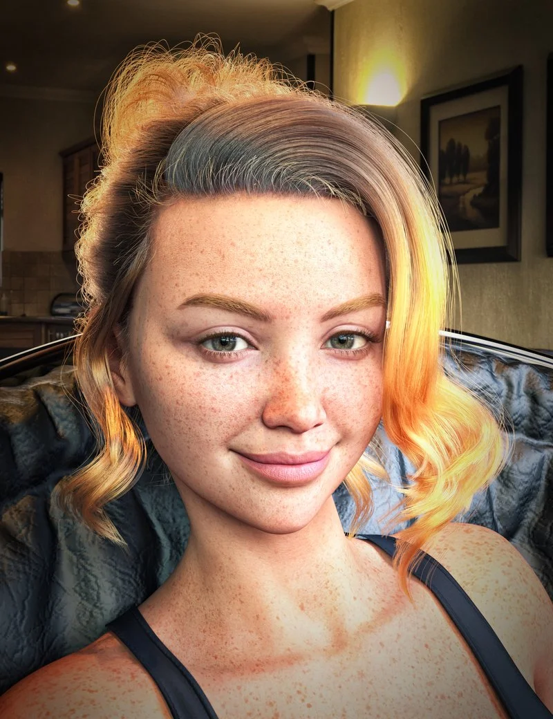 dForce FE Lazy Sunday Bun Strand-Based Hair for Genesis 9, 8