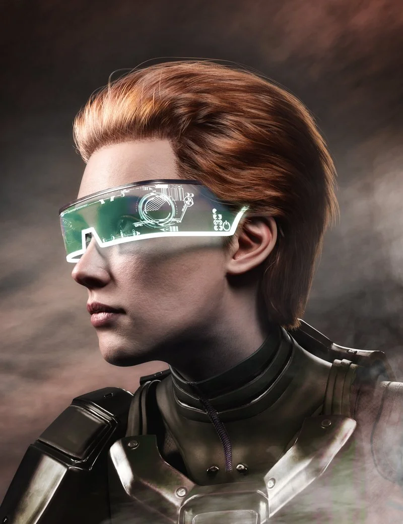 dForce FE Strand-Based Slicked-Back Hair for Genesis 9