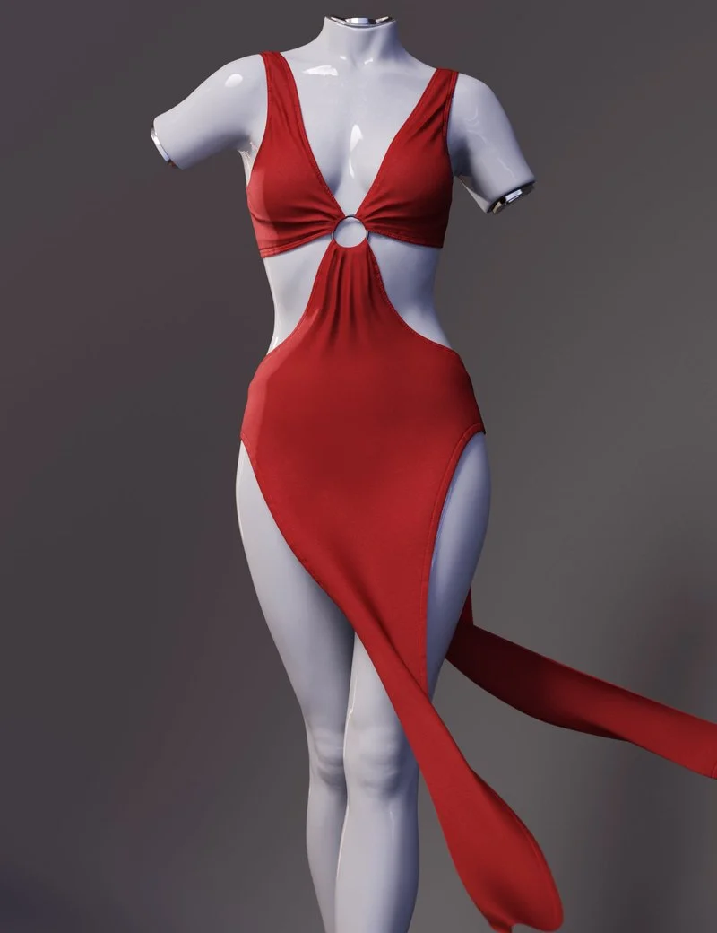 dForce Wrapped Loin Dress for Genesis 9