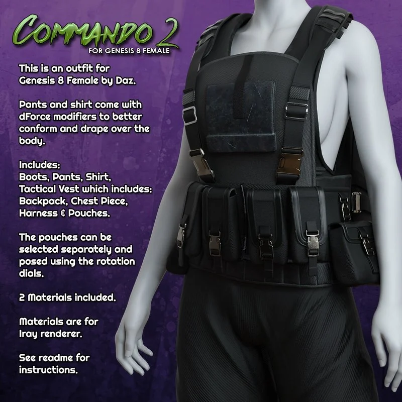 Exnem dForce Commando 2 for Genesis 8 Female