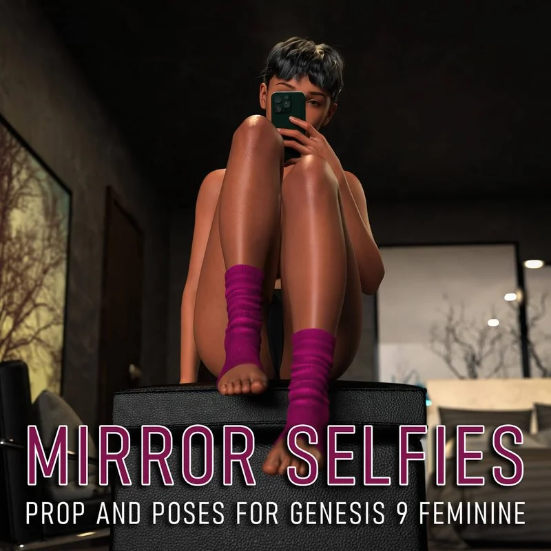 Mirror Selfies Props and Poses for Genesis 9 Feminine
