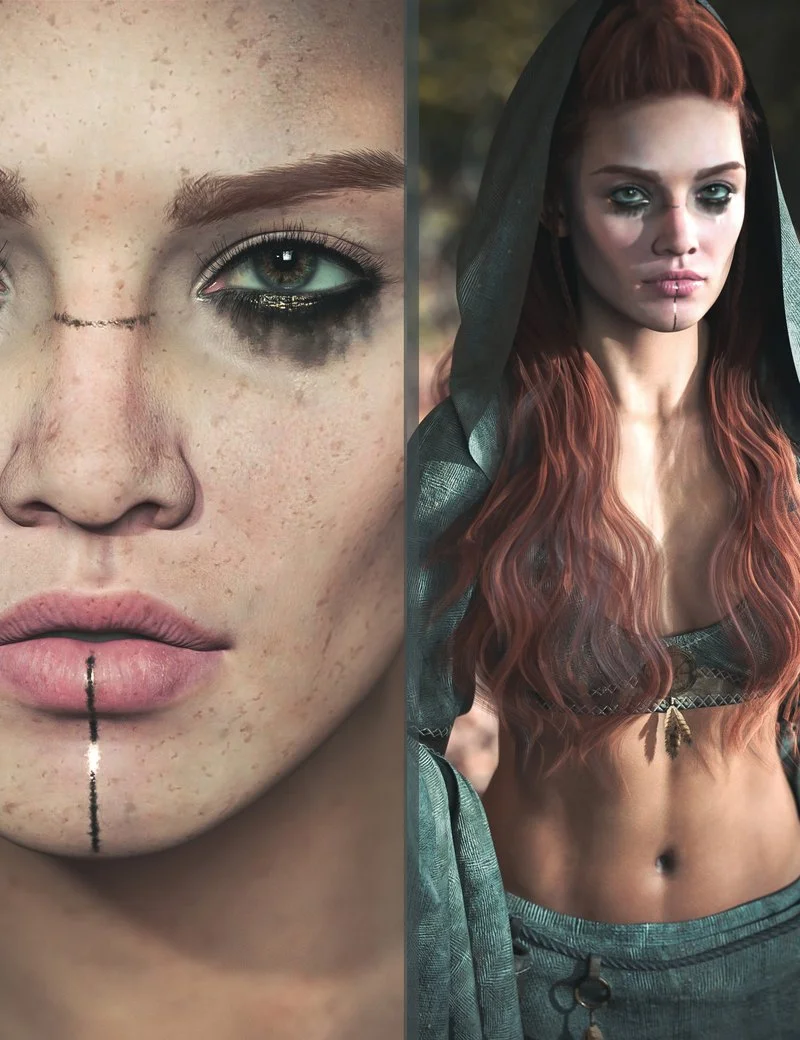 CB Rowan HD and dForce Rowan Clothing Set for Genesis 9 Bundle