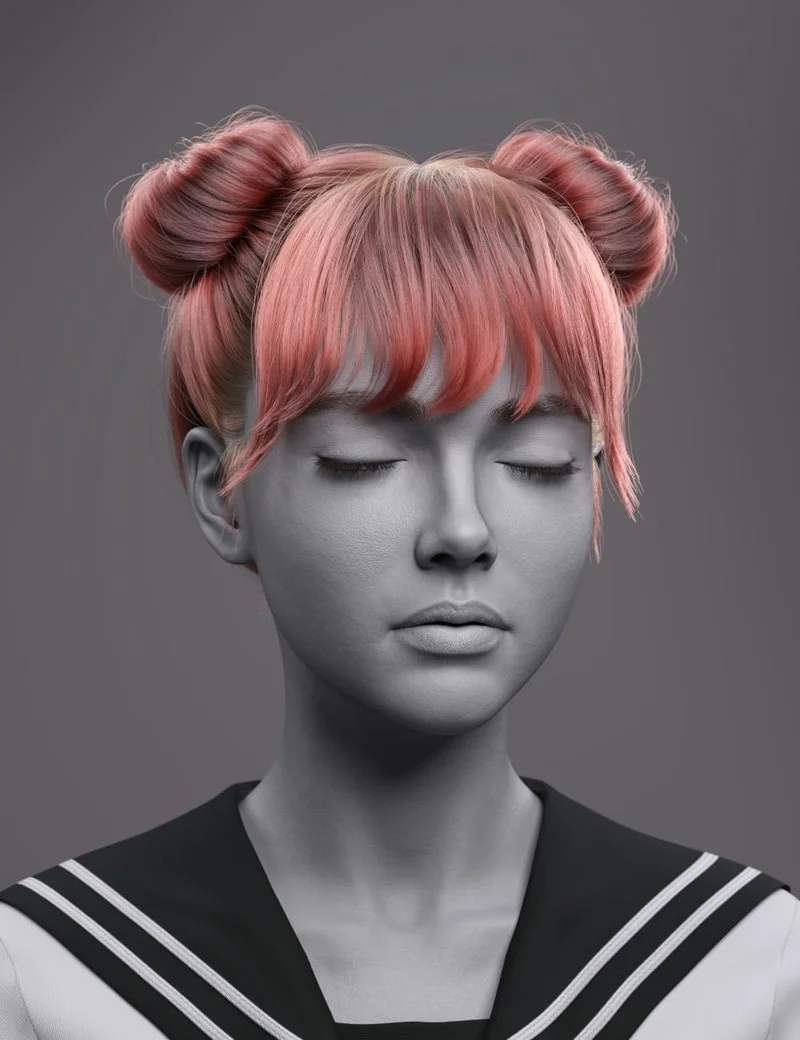 dForce FV Soft Twin Bun Hair for Genesis 9