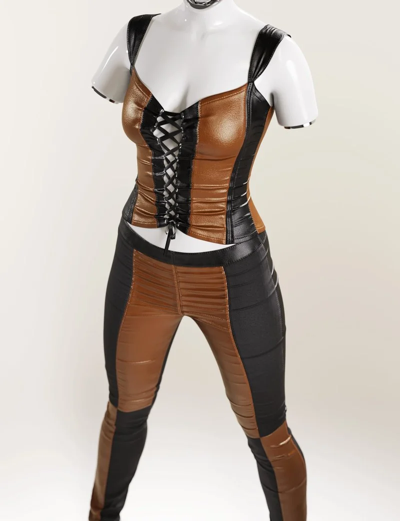 dForce Laced Up Corset Outfit for Genesis 9