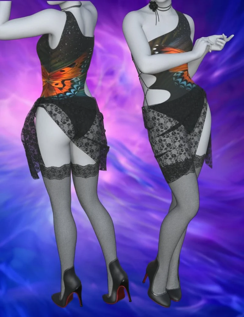 dForce One Shoulder Vest Outfit for Genesis 9