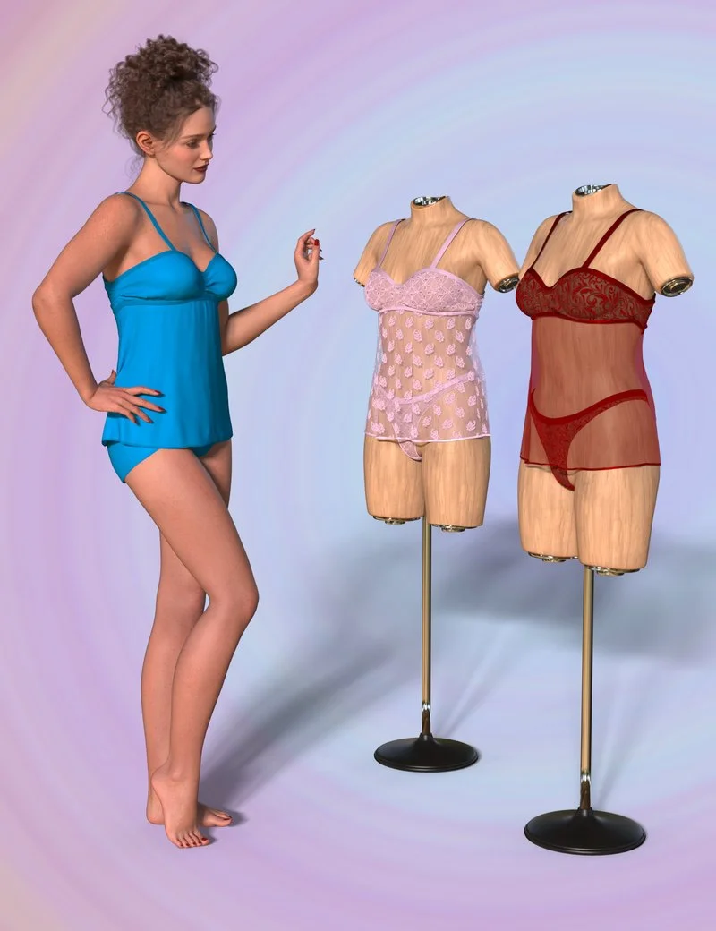 dForce Playful Tankini Outfit for Genesis 9