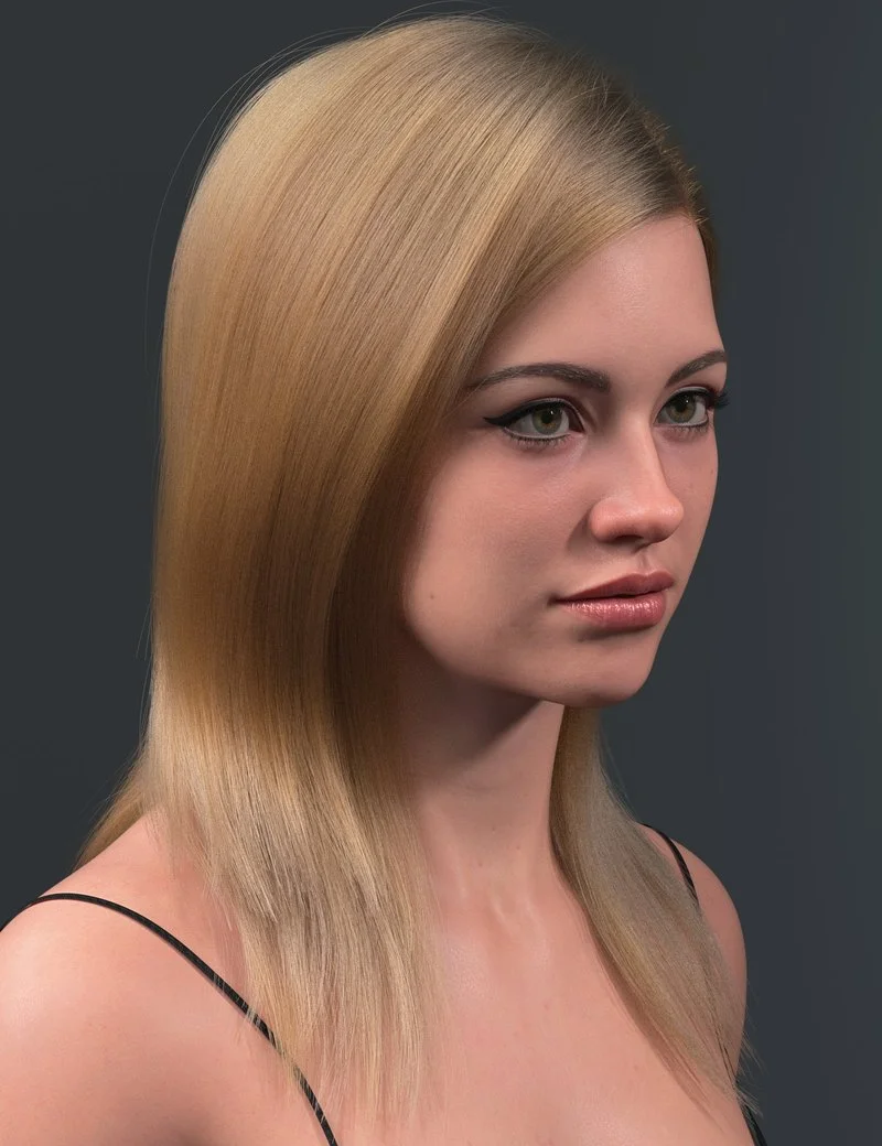 dForce Swept Long Bangs Style Strand-Based Hair for Genesis 9