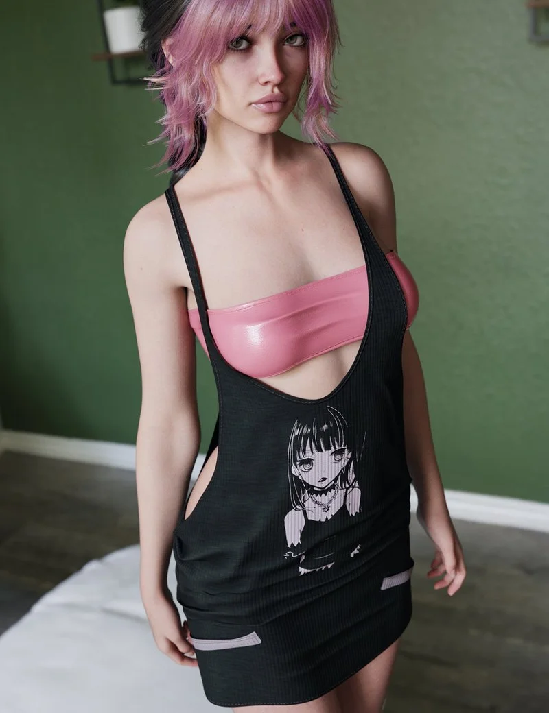 dForce Too Messy Tank Dress for Genesis 9