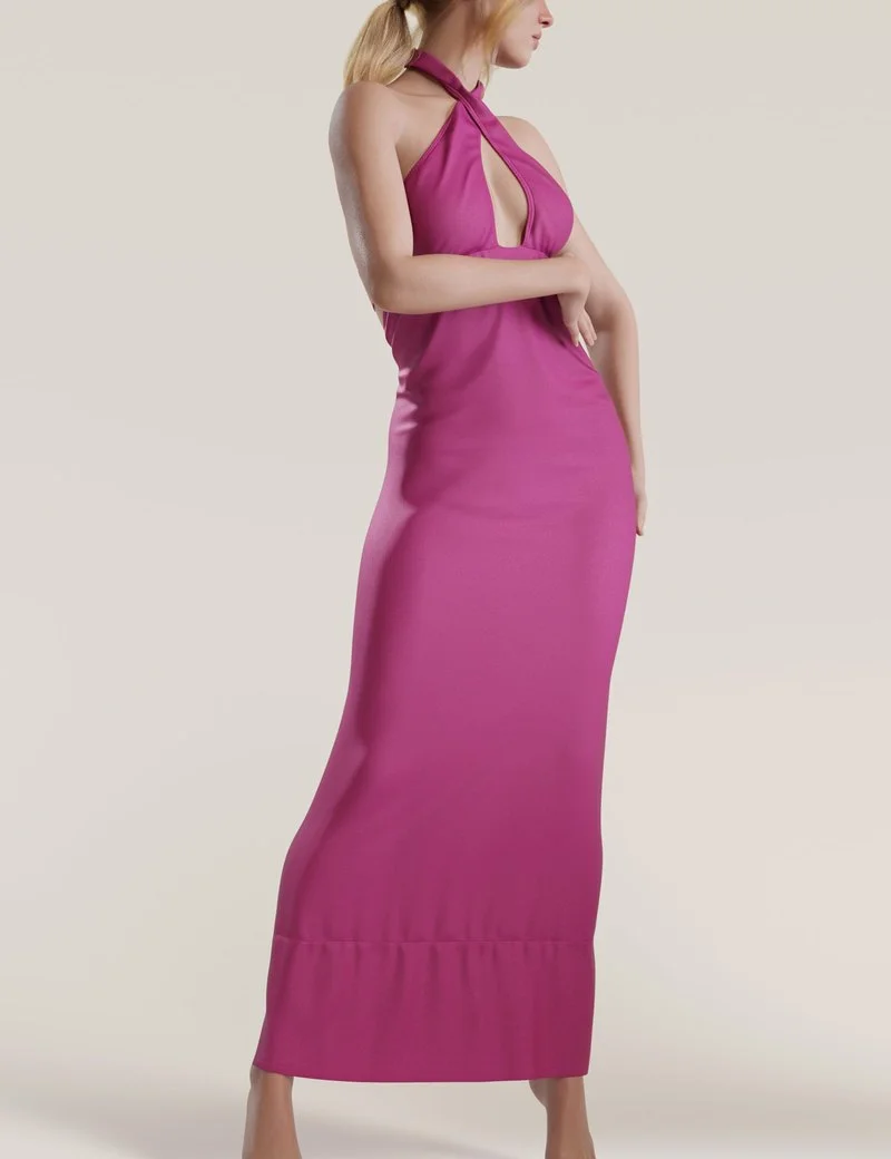 dForce Twisted Neckholder Dress for Genesis 9