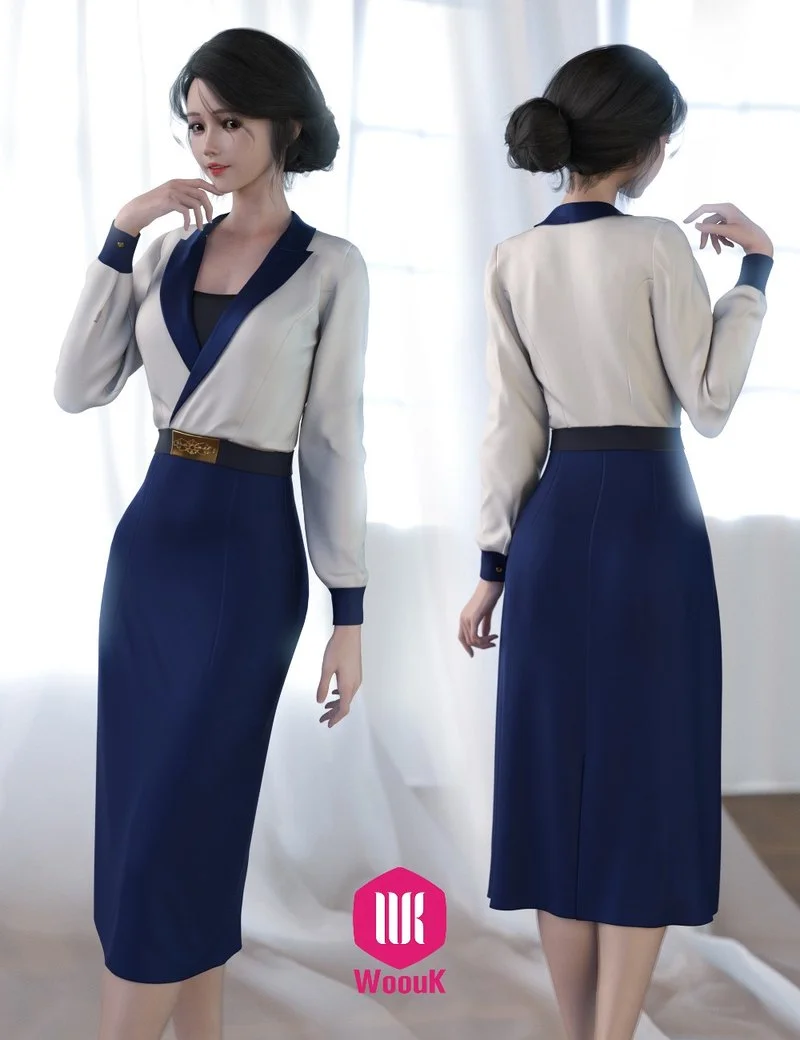 dForce WUK Lapel Long Sleeved Business Suit for Genesis 8 and 8.1 Female