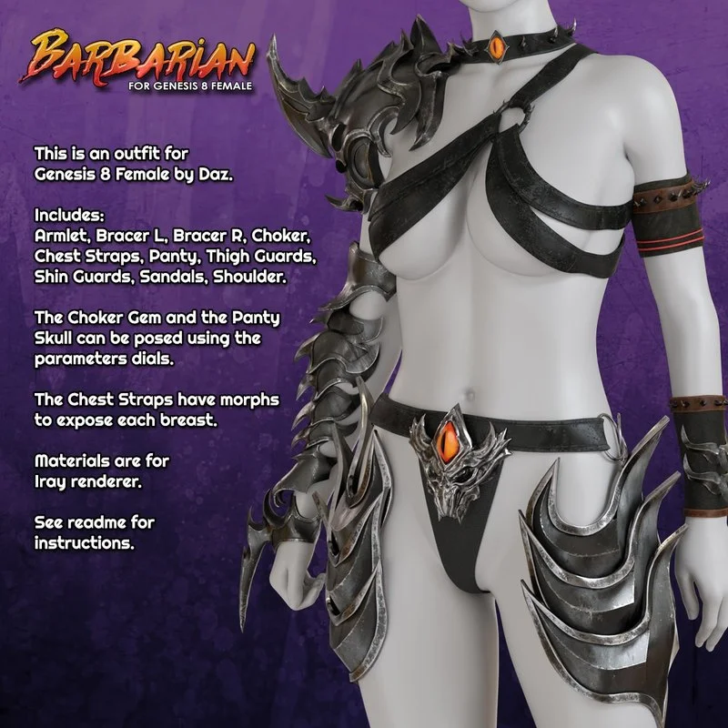 Exnem Barbarian for Genesis 8 Female