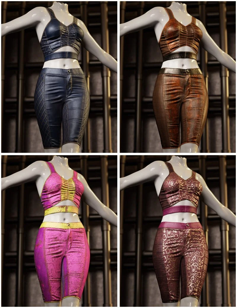 Fantasy Textures Addon for Action Leather Leather Top And Leggings