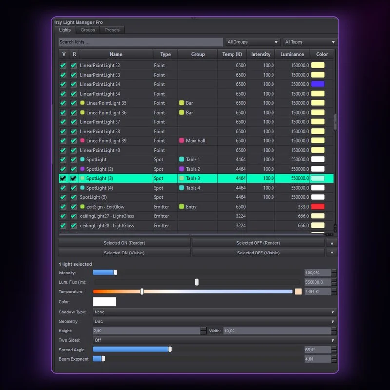 Iray Light Manager Pro for DAZ Studio 6