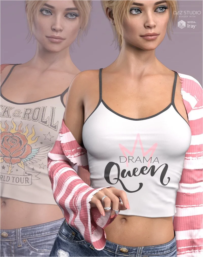 Knitted Textures for Essentials Casual Shrug and Tank