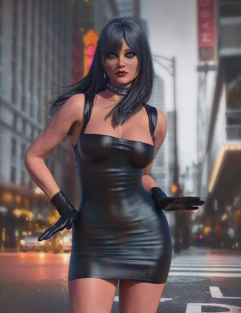 Stefania Leather Dress for Genesis 9 Females