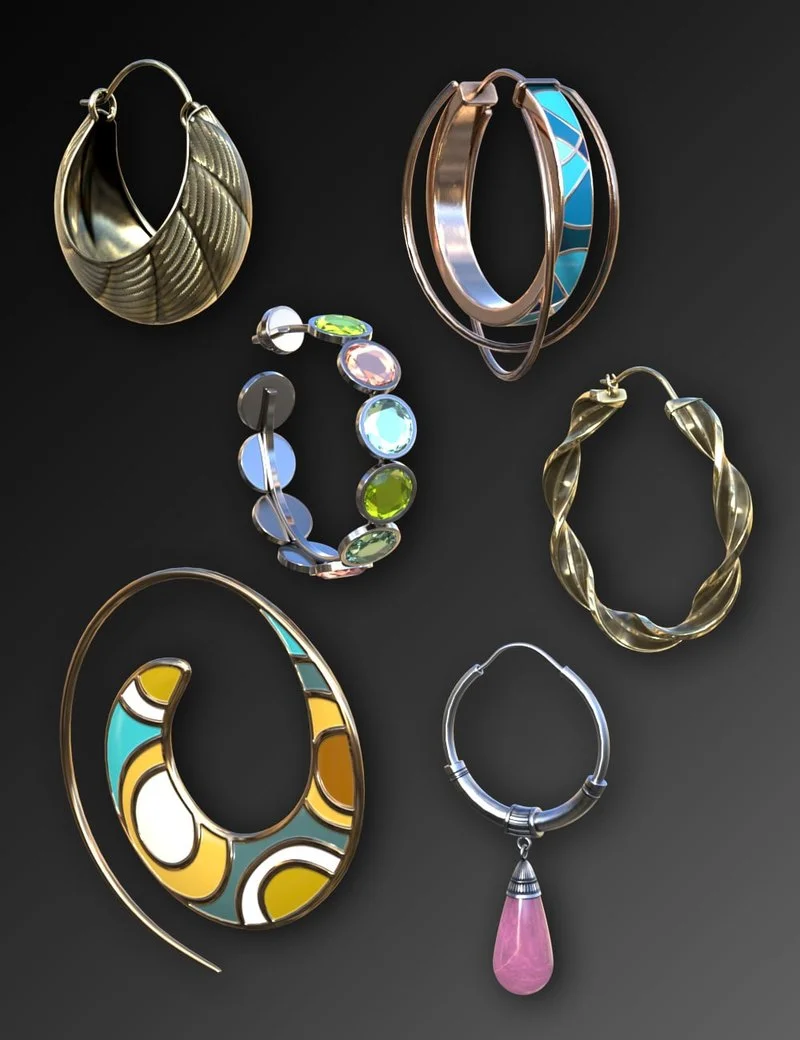 Stylish Hoop Earrings for Genesis 9