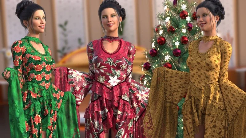 DA-MerryChristmas for dForce Starfall for Genesis 9 and 8 Female by -Wolfie-