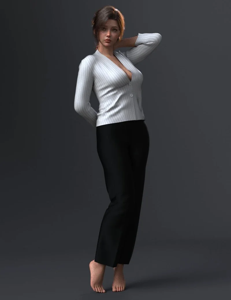 dForce EG Women's Suit, Wool Sweater Set and Poses for Genesis 9 Bundle