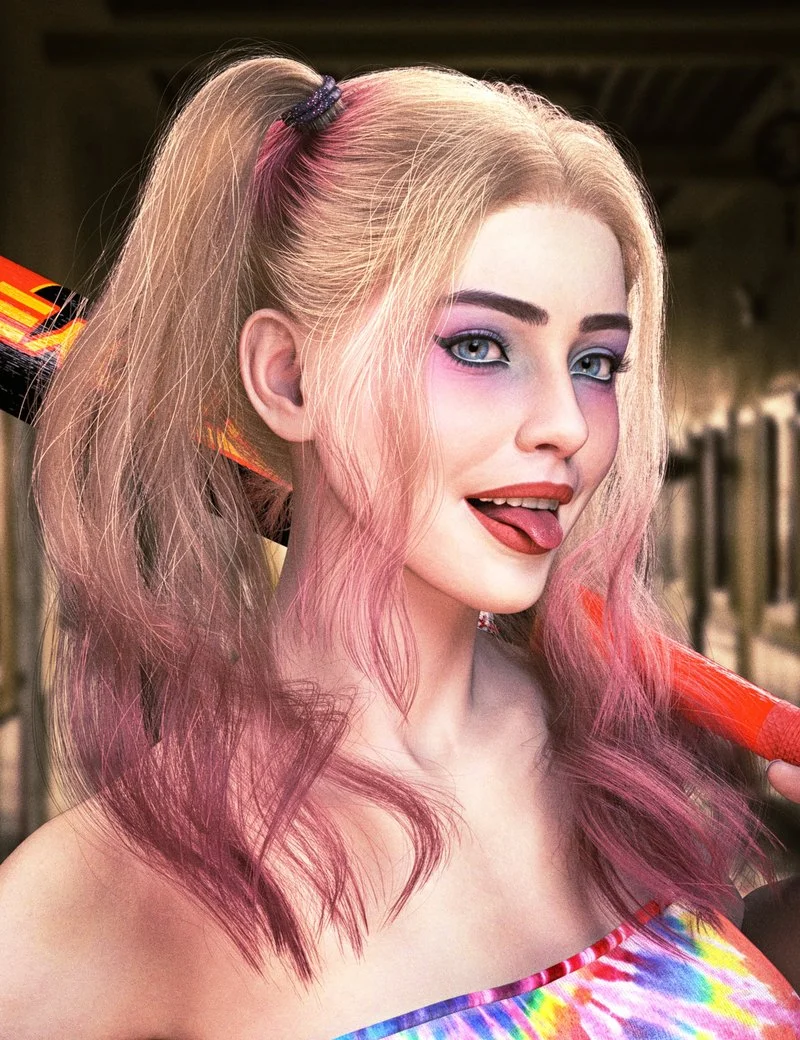 dForce FE Ombre Ponytails Strand-Based Hair for Genesis 9, 8 and 8.1