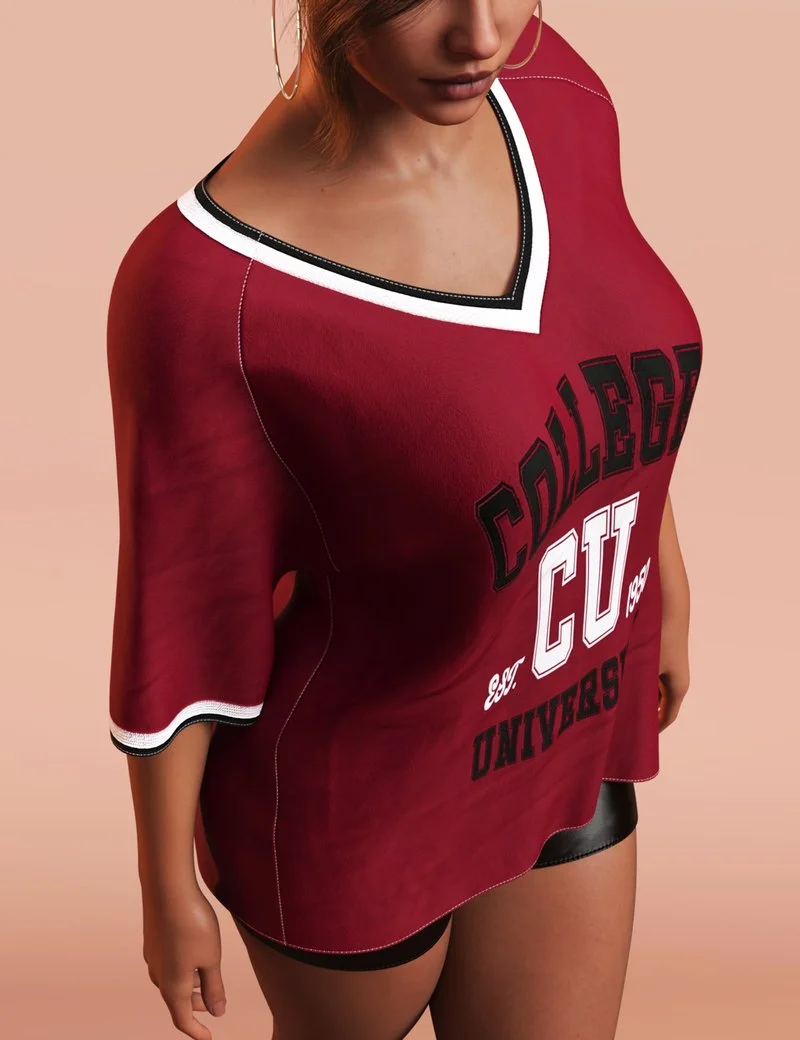 dForce M8 Oversized Varsity T-Shirt for Genesis 9