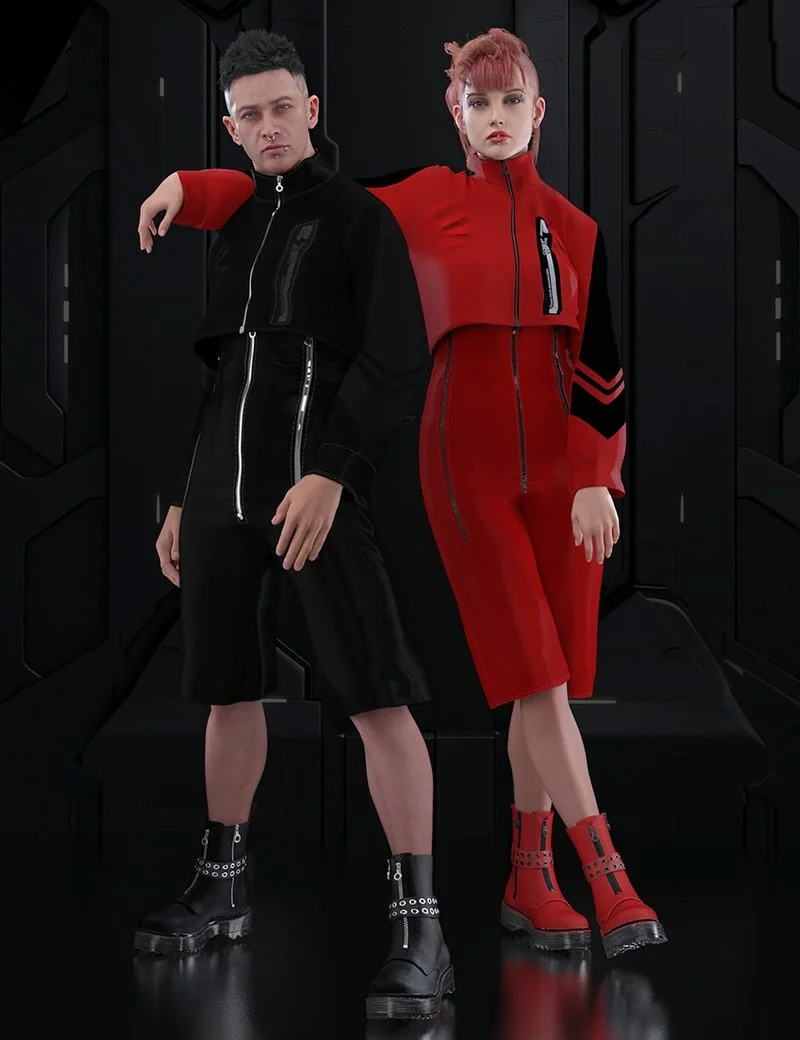 dForce Sci-Fi Punk Outfit for Genesis 9