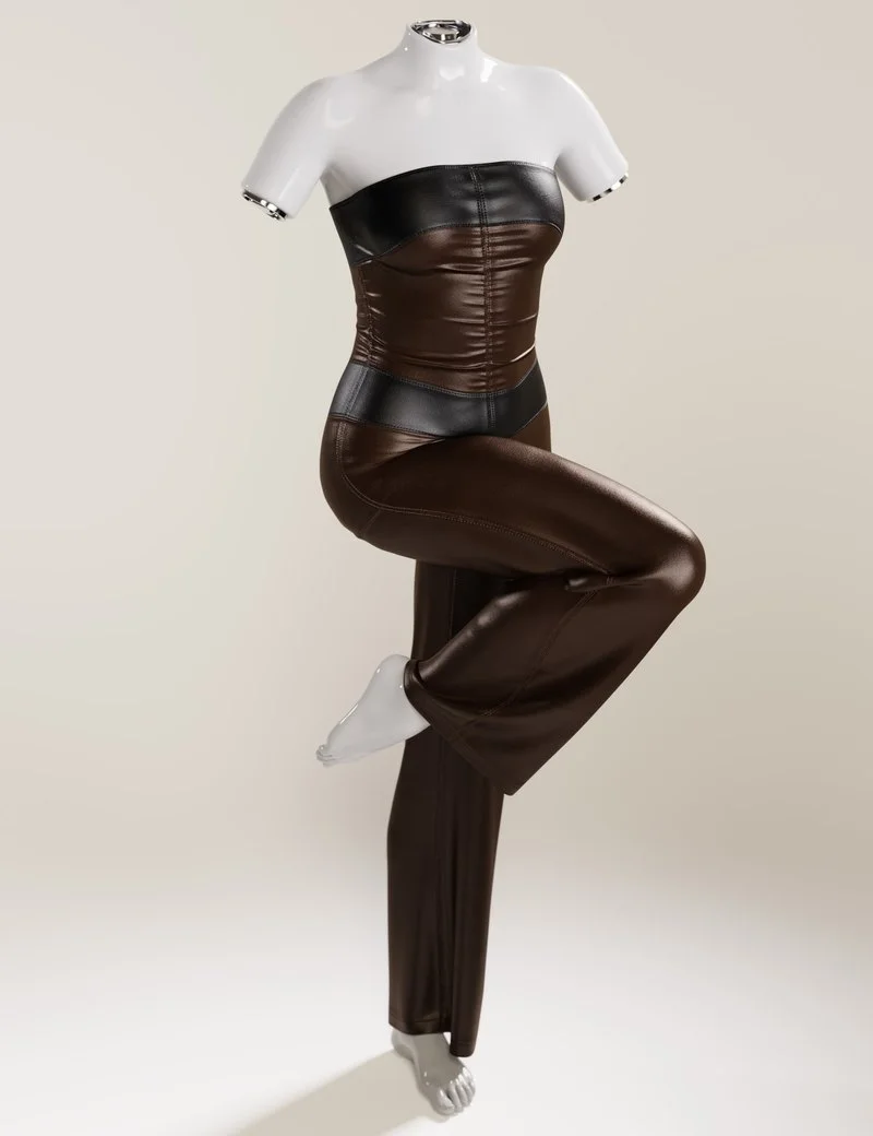 dForce Sleeveless Leather Suit for Genesis 9