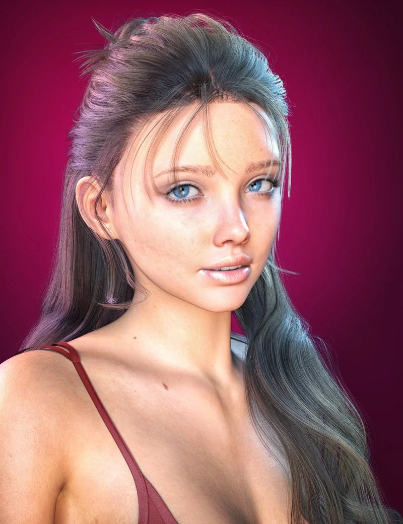 dForce Strand-Based FE Updo Long Flowing Hair for Genesis 9, 8 and 8.1