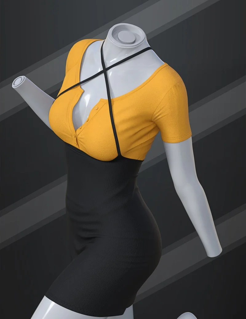 dForce SU Suspender Dress for Genesis 9, 8.1, and 8 Female