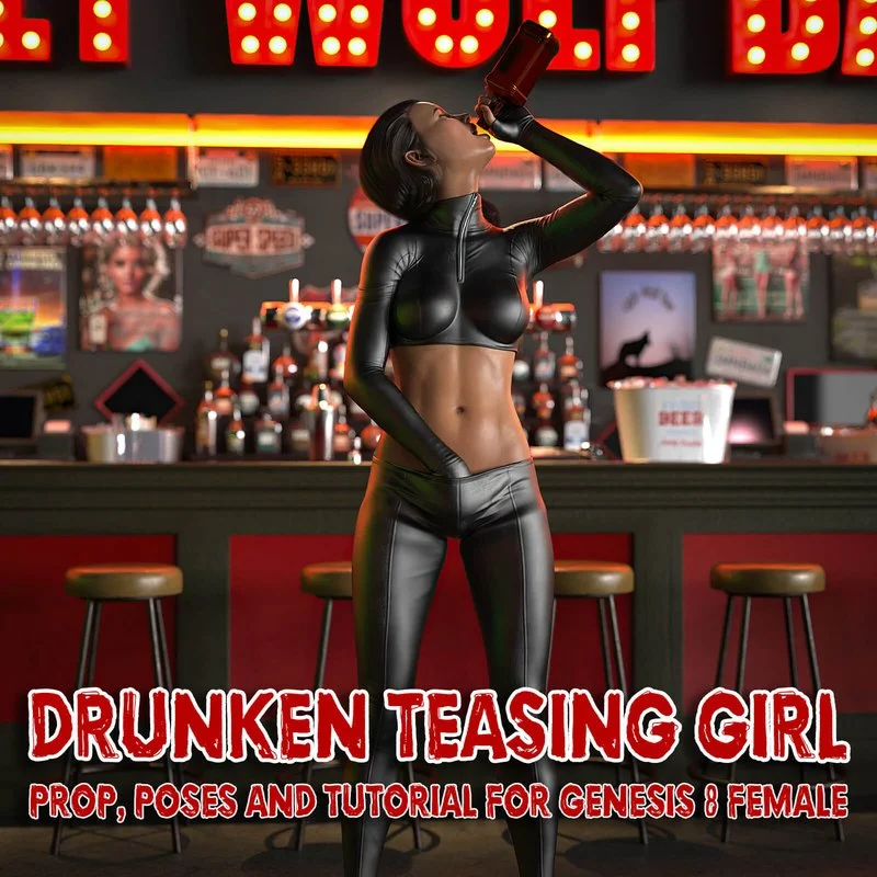 Drunken Teasing Girl Prop and Poses for G8F