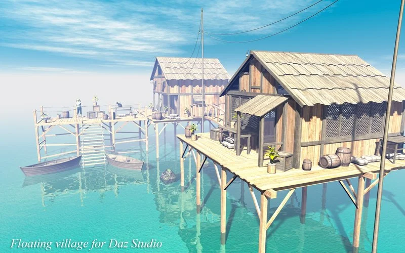 Floating village for Daz Studio