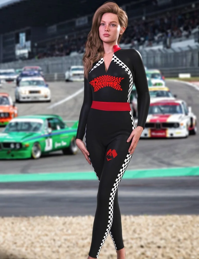 JMR dForce Racing Costume for Genesis 9 and 8 Female