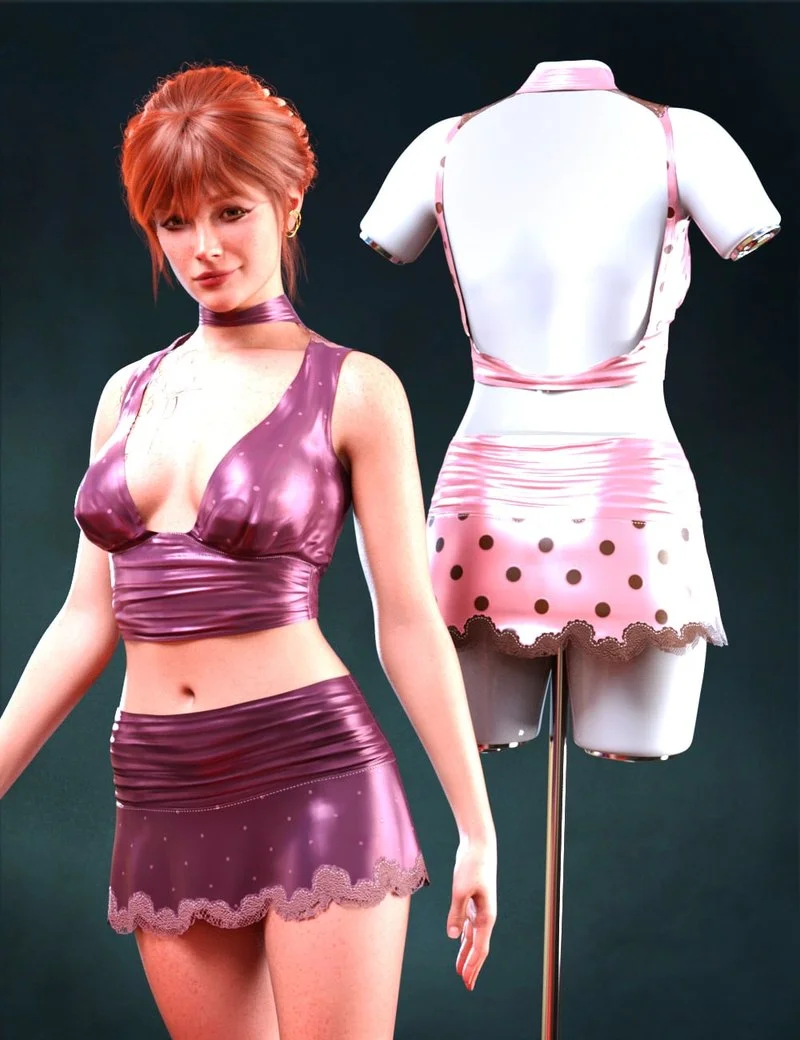LA dForce Silky Outfit for Genesis 9 and 8 Female