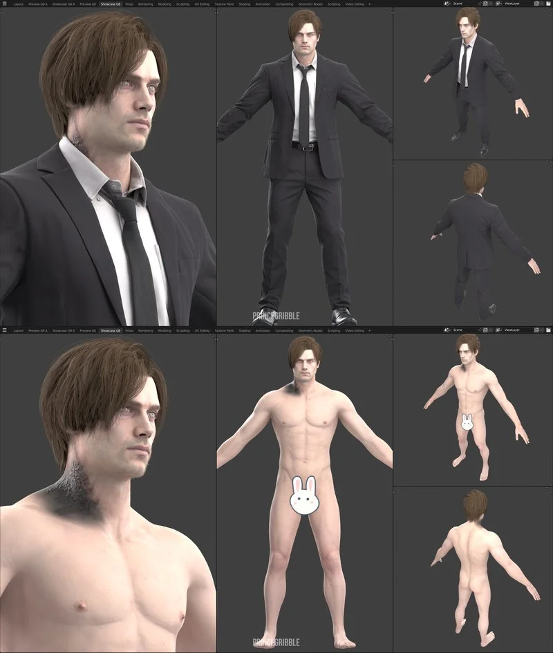 Leon Kennedy - Noir [Resident Evil Requiem] for G8M (Extra) & Blender