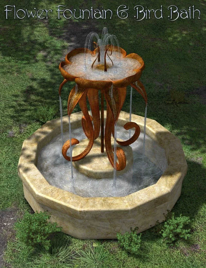Lisa's Botanicals - Flower Fountain and Bird Bat