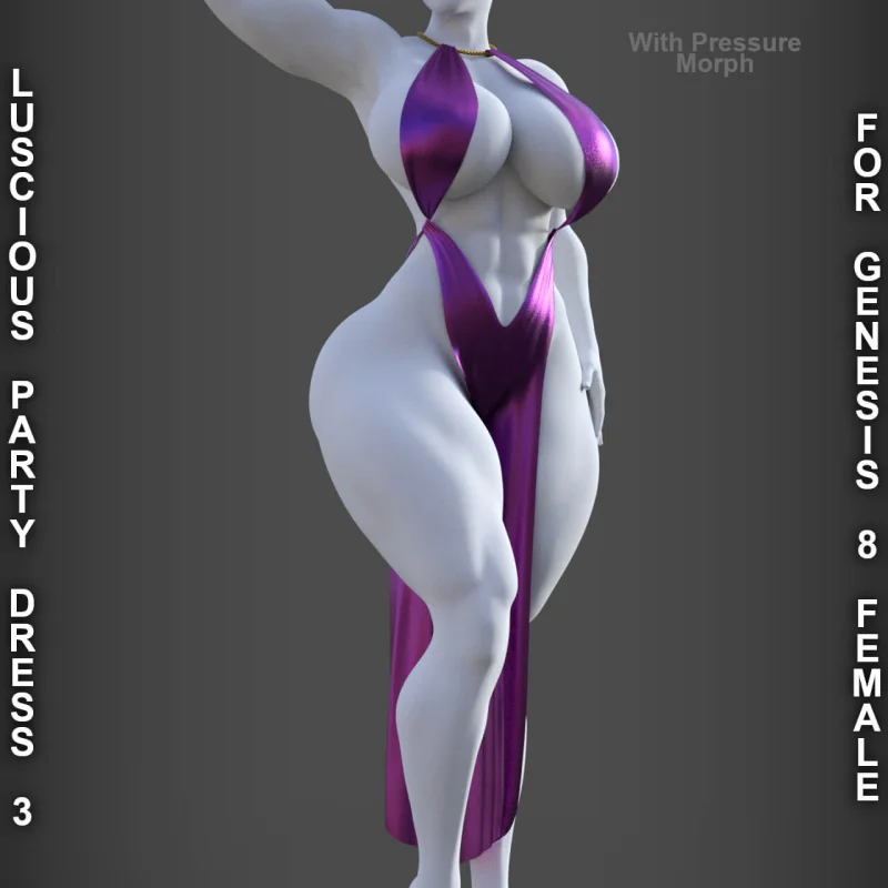 Luscious Party Dress 3 for Genesis 8 Female