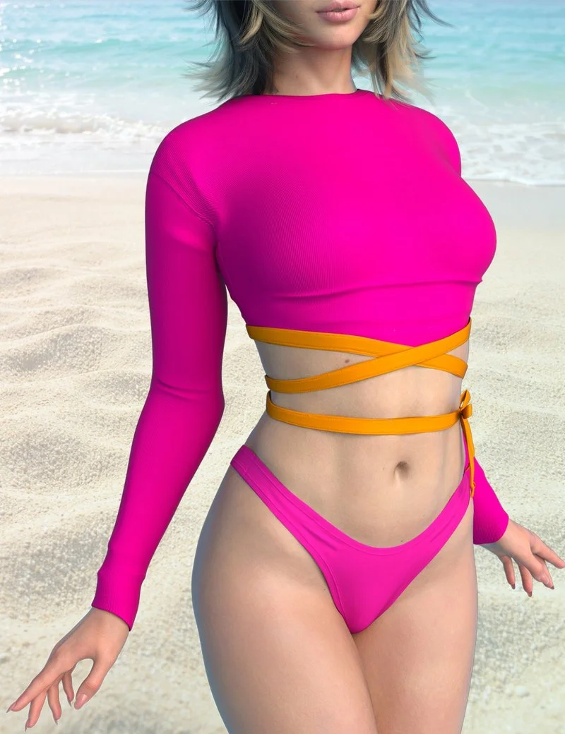 X-Fashion Long Sleeve Swimsuit for Genesis 9